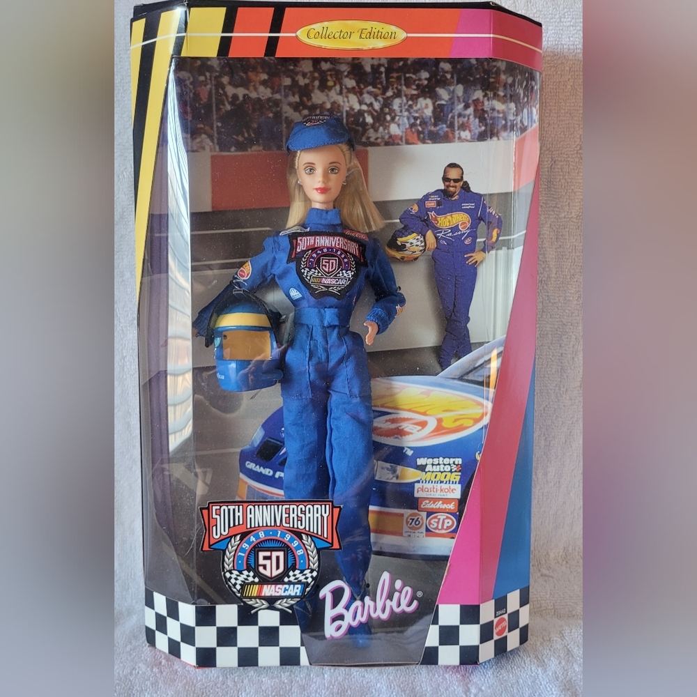 Have 2 - 50th Anniversary NASCAR Racing Doll - Barbie MATTEL